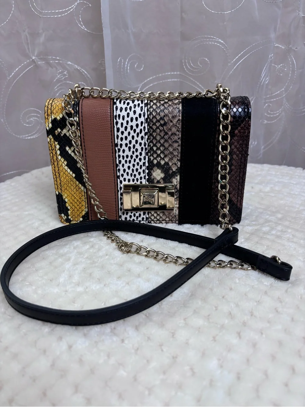 Aldo Lovowia Faux Leather Snake Crossbody Bag